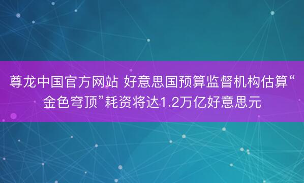 尊龙中国官方网站 好意思国预算监督机构估算“金色穹顶”耗资将达1.2万亿好意思元