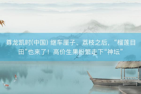 尊龙凯时(中国) 继车厘子、荔枝之后，“榴莲目田”也来了！高价生果纷繁走下“神坛”