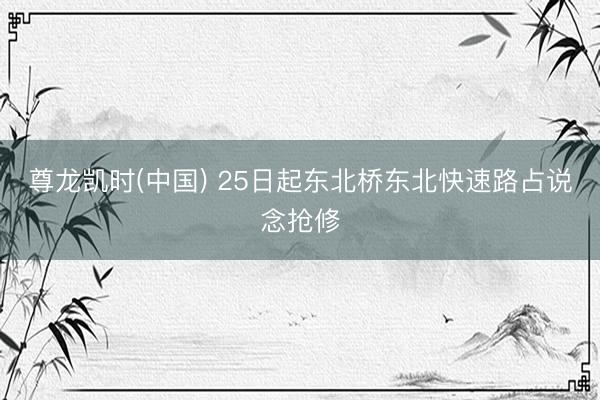 尊龙凯时(中国) 25日起东北桥东北快速路占说念抢修