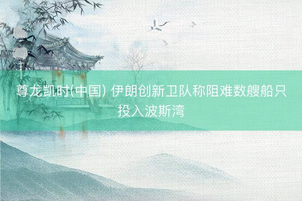 尊龙凯时(中国) 伊朗创新卫队称阻难数艘船只投入波斯湾
