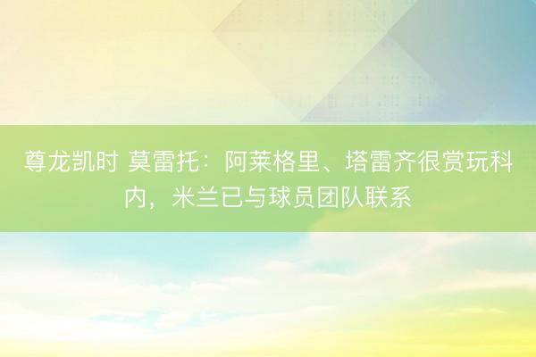 尊龙凯时 莫雷托：阿莱格里、塔雷齐很赏玩科内，米兰已与球员团队联系