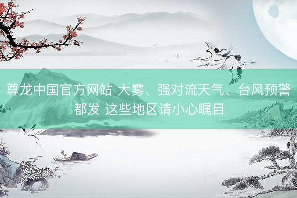 尊龙中国官方网站 大雾、强对流天气、台风预警都发 这些地区请小心瞩目