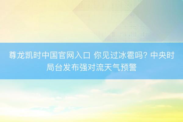 尊龙凯时中国官网入口 你见过冰雹吗? 中央时局台发布强对流天气预警