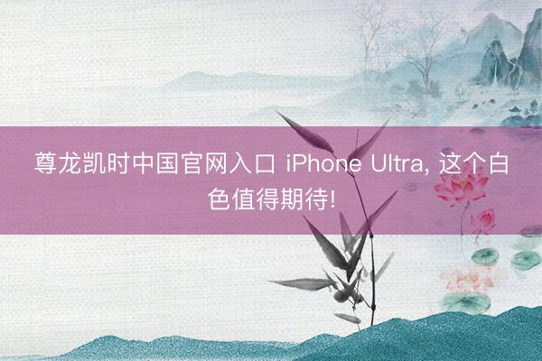 尊龙凯时中国官网入口 iPhone Ultra， 这个白色值得期待!