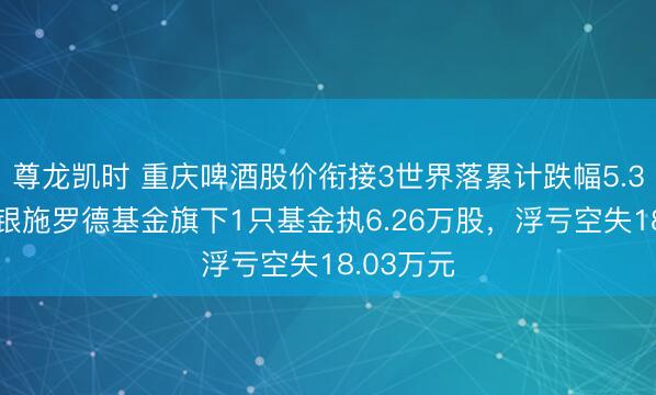 尊龙凯时 重庆啤酒股价衔接3世界落累计跌幅5.38%，交银施罗德基金旗下1只基金执6.26万股，浮亏空失18.03万元