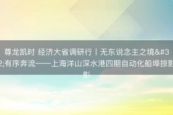 尊龙凯时 经济大省调研行丨无东说念主之境 有序奔流——上海洋山深水港四期自动化船埠掠影