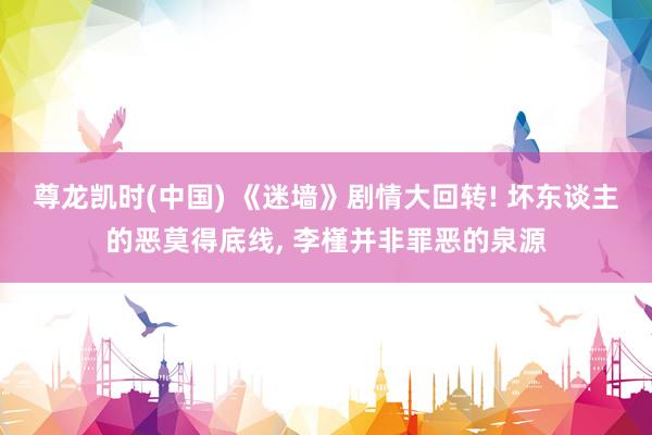 尊龙凯时(中国) 《迷墙》剧情大回转! 坏东谈主的恶莫得底线， 李槿并非罪恶的泉源