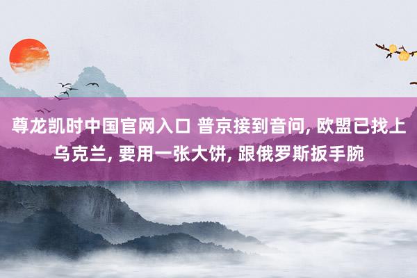 尊龙凯时中国官网入口 普京接到音问, 欧盟已找上乌克兰, 要用一张大饼, 跟俄罗斯扳手腕