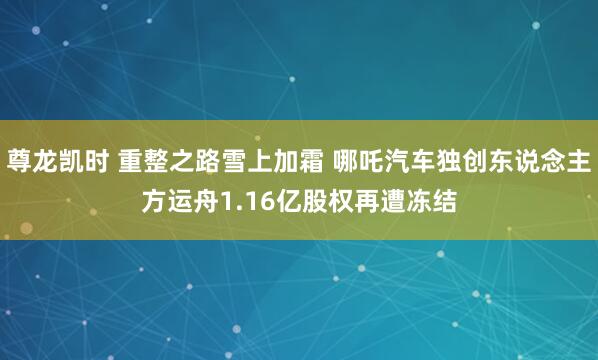 尊龙凯时 重整之路雪上加霜 哪吒汽车独创东说念主方运舟1.16亿股权再遭冻结